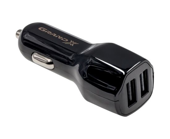 Зарядний пристрій Grand-X car 12-24V Black 2USB 5V/2.4A (CH-26/CH-26B)