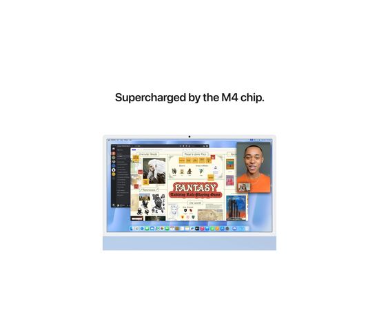 Компьютер Apple 24" iMac Retina 4.5K / Apple M4 (10-c/CPU, 10-c/GPU), 16, 512, Blue (MWV33UA/A), изображение 6 Компьютер Apple 24" iMac Retina 4.5K / Apple M4 (10-c/CPU, 10-c/GPU), 16, 512, Blue (MWV33UA/A), изображение 6