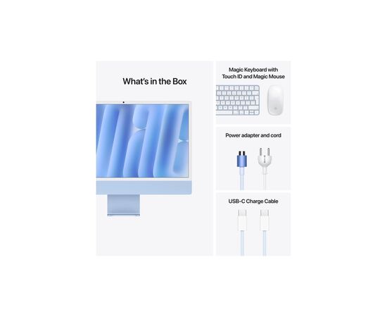 Компьютер Apple 24" iMac Retina 4.5K / Apple M4 (10-c/CPU, 10-c/GPU), 16, 512, Blue (MWV33UA/A), изображение 8 Компьютер Apple 24" iMac Retina 4.5K / Apple M4 (10-c/CPU, 10-c/GPU), 16, 512, Blue (MWV33UA/A), изображение 8