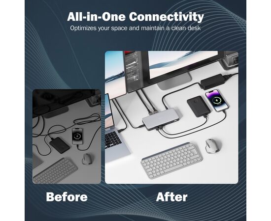 Порт-реплікатор Digitus USB-C > 2xHDMI/DP/2xUSB-A/USB-C/SD/MicroSD/RJ54/DC/Audio (DA-70917), зображення 12 Порт-реплікатор Digitus USB-C > 2xHDMI/DP/2xUSB-A/USB-C/SD/MicroSD/RJ54/DC/Audio (DA-70917), зображення 12