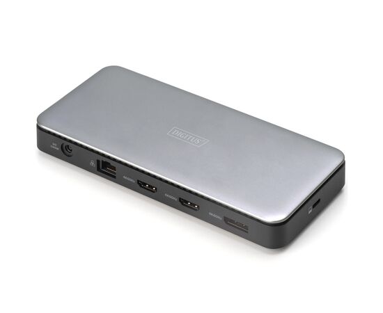 Порт-реплікатор Digitus USB-C > 2xHDMI/DP/2xUSB-A/USB-C/SD/MicroSD/RJ54/DC/Audio (DA-70917), зображення 2 Порт-реплікатор Digitus USB-C > 2xHDMI/DP/2xUSB-A/USB-C/SD/MicroSD/RJ54/DC/Audio (DA-70917), зображення 2