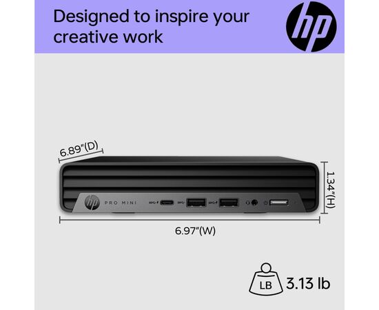 Компьютер HP Pro 400 G9 Mini / i3-13100T, 8, 512, WiFi, кл+м, Win11P (884V0EA), изображение 5 Компьютер HP Pro 400 G9 Mini / i3-13100T, 8, 512, WiFi, кл+м, Win11P (884V0EA), изображение 5