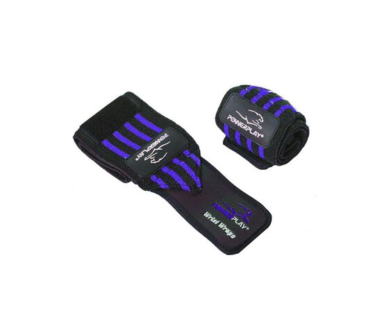 Бинт для спорта PowerPlay 3081 Gym WristT Wraps Чорно-Сині (PP_3081_Blue), изображение 2