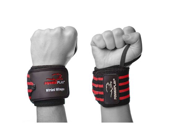 Бинт для спорта PowerPlay 3081 Gym WristT Wraps Чорно-Червоні (PP_3081_Red)
