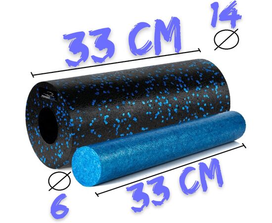 Масажный ролик PowerPlay PP-4348 2 in 1 EPP Foam Roller 33x14см Чорно/Синій (PP_4348_Blue_(33*14)), изображение 10 Масажный ролик PowerPlay PP-4348 2 in 1 EPP Foam Roller 33x14см Чорно/Синій (PP_4348_Blue_(33*14)), изображение 10