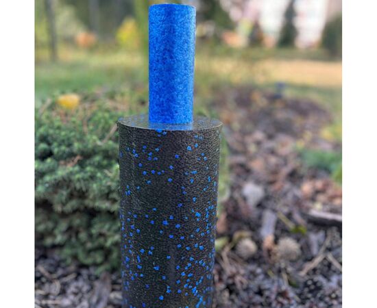 Масажный ролик PowerPlay PP-4348 2 in 1 EPP Foam Roller 33x14см Чорно/Синій (PP_4348_Blue_(33*14)), изображение 4 Масажный ролик PowerPlay PP-4348 2 in 1 EPP Foam Roller 33x14см Чорно/Синій (PP_4348_Blue_(33*14)), изображение 4