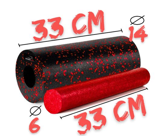 Масажный ролик PowerPlay PP-4348 2 in 1 EPP Foam Roller 33x14см Чорно/Червоний (PP_4348_Red_(33*14)), изображение 10 Масажный ролик PowerPlay PP-4348 2 in 1 EPP Foam Roller 33x14см Чорно/Червоний (PP_4348_Red_(33*14)), изображение 10