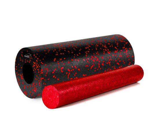 Масажний ролик PowerPlay PP-4348 2 in 1 EPP Foam Roller 33x14см Чорно/Червоний (PP_4348_Red_(33*14))