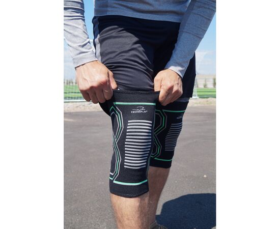 Фиксатор колена PowerPlay PP-4099 Knee Support Чорно/Зелені S/M (PP_4099_S/M_Bl/Green), изображение 3 Фиксатор колена PowerPlay PP-4099 Knee Support Чорно/Зелені S/M (PP_4099_S/M_Bl/Green), изображение 3