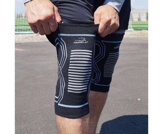 Фиксатор колена PowerPlay PP-4099 Knee SupportЧорно/Сині S/M (PP_4099_S/M_Bl/Blue), изображение 2