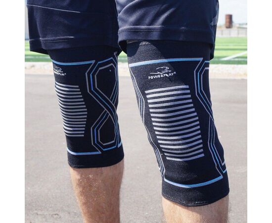 Фиксатор колена PowerPlay PP-4099 Knee SupportЧорно/Сині S/M (PP_4099_S/M_Bl/Blue), изображение 3