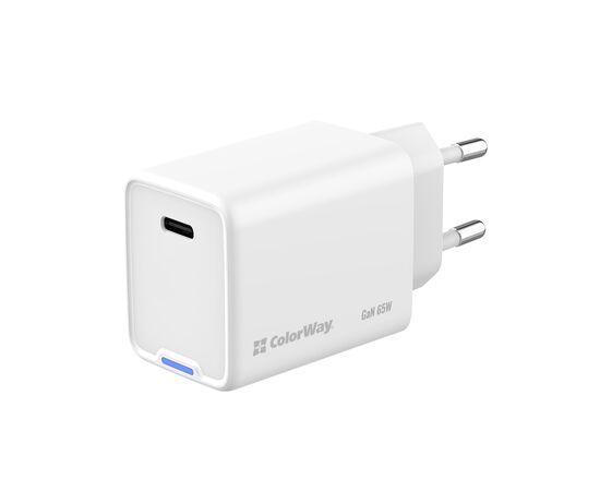 Зарядное устройство ColorWay GaN Mini 65W PD Port PPS USB-C white (CW-CHS049PD-WT), изображение 3 Зарядное устройство ColorWay GaN Mini 65W PD Port PPS USB-C white (CW-CHS049PD-WT), изображение 3