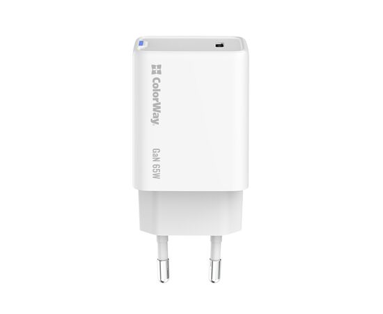 Зарядное устройство ColorWay GaN Mini 65W PD Port PPS USB-C white (CW-CHS049PD-WT), изображение 4 Зарядное устройство ColorWay GaN Mini 65W PD Port PPS USB-C white (CW-CHS049PD-WT), изображение 4