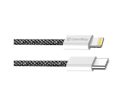 Дата кабель USB-C to Lightning 2.0m (PDF Fast Charging 27W) black ColorWay (CW-CBPDCL068-BK), изображение 2 Дата кабель USB-C to Lightning 2.0m (PDF Fast Charging 27W) black ColorWay (CW-CBPDCL068-BK), изображение 2