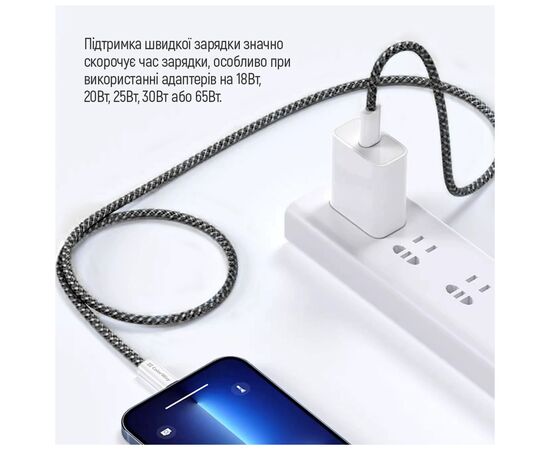 Дата кабель USB-C to USB-C 2.0m (braided cotton) (PD Fast Charging 60W) 3.0А black ColorWay (CW-CBPDCC068-BK), изображение 12 Дата кабель USB-C to USB-C 2.0m (braided cotton) (PD Fast Charging 60W) 3.0А black ColorWay (CW-CBPDCC068-BK), изображение 12