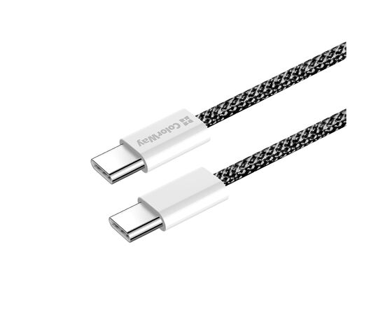 Дата кабель USB-C to USB-C 2.0m (braided cotton) (PD Fast Charging 60W) 3.0А black ColorWay (CW-CBPDCC068-BK), изображение 6 Дата кабель USB-C to USB-C 2.0m (braided cotton) (PD Fast Charging 60W) 3.0А black ColorWay (CW-CBPDCC068-BK), изображение 6