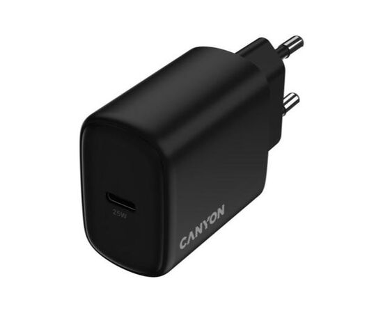 Зарядное устройство Canyon OnCharge 250 25W 1xPD EU Black (CNE-CHA250-11), изображение 4 Зарядное устройство Canyon OnCharge 250 25W 1xPD EU Black (CNE-CHA250-11), изображение 4