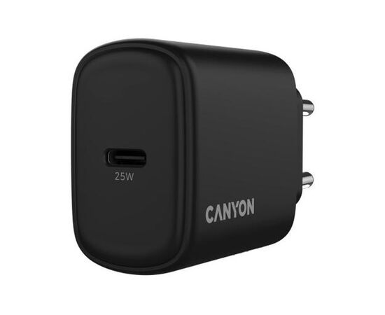 Зарядное устройство Canyon OnCharge 250 25W 1xPD EU Black (CNE-CHA250-11), изображение 5 Зарядное устройство Canyon OnCharge 250 25W 1xPD EU Black (CNE-CHA250-11), изображение 5