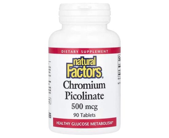 Витаминно-минеральный комплекс Natural Factors Хром Пиколинат, 500 мкг, Chromium Picolinate, 90 таблеток (NFS-01637)