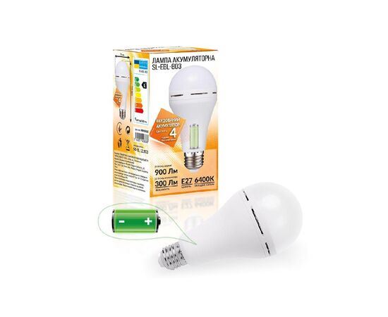 Лампочка Євросвітло Е27 LED SL-EBL-803 АС9W DC3W 6400К
