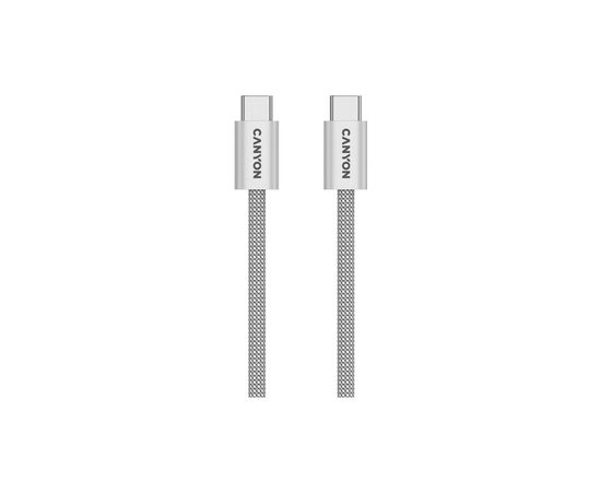 Дата кабель USB-C to USB-C 1.0m 60W Magnet Braided Light Grey Canyon (CND-CCMG60AB15LG), изображение 4 Дата кабель USB-C to USB-C 1.0m 60W Magnet Braided Light Grey Canyon (CND-CCMG60AB15LG), изображение 4