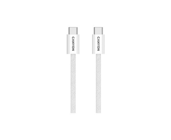 Дата кабель USB-C to USB-C 1.0m 60W Magnet Braided White Canyon (CND-CCMG60AB15W), изображение 4 Дата кабель USB-C to USB-C 1.0m 60W Magnet Braided White Canyon (CND-CCMG60AB15W), изображение 4