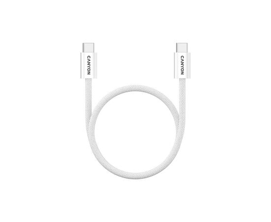 Дата кабель USB-C to USB-C 1.0m 60W Magnet Braided White Canyon (CND-CCMG60AB15W)