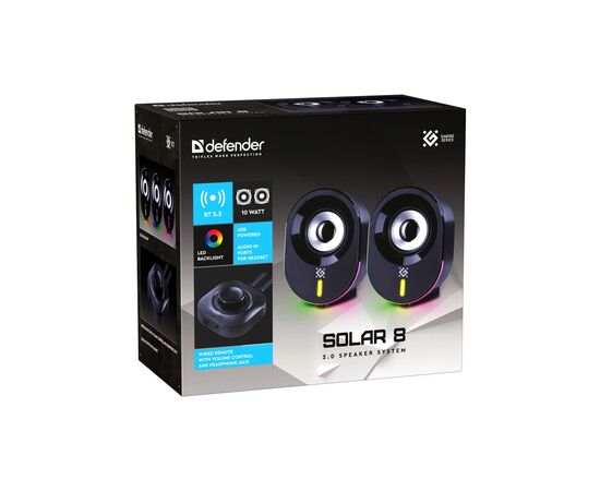Акустическая система Defender Solar 8 LED Bluetooth USB Black (65938), изображение 9 Акустическая система Defender Solar 8 LED Bluetooth USB Black (65938), изображение 9