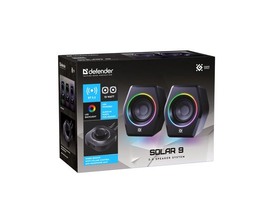 Акустическая система Defender Solar 9 LED Bluetooth USB Black (65939), изображение 8 Акустическая система Defender Solar 9 LED Bluetooth USB Black (65939), изображение 8