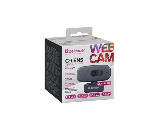 Веб-камера Defender G-lens 2695 FullHD 2K 1520p Black (63195), изображение 9 Веб-камера Defender G-lens 2695 FullHD 2K 1520p Black (63195), изображение 9