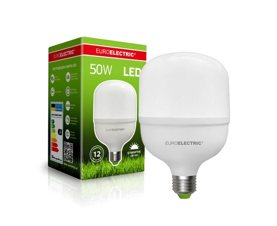 Лампочка EUROELECTRIC HP LED Plastic T140 50W E40 6500K (LED-HP-50406/T140(P)), изображение 2 Лампочка EUROELECTRIC HP LED Plastic T140 50W E40 6500K (LED-HP-50406/T140(P)), изображение 2