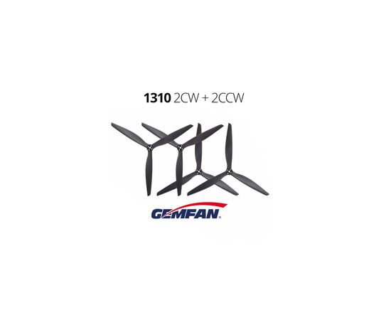 Пропеллер для дрона Gemfan 13X10 Glass Fiber Nylon 3 Blade CW/CCW- Black (X1310-B)