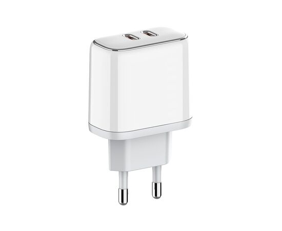 Зарядное устройство ColorWay Power Delivery Port PPS USB (Type-C PD + Type-C PD) (40W) white (CW-CHS048PD-WT), изображение 2 Зарядное устройство ColorWay Power Delivery Port PPS USB (Type-C PD + Type-C PD) (40W) white (CW-CHS048PD-WT), изображение 2