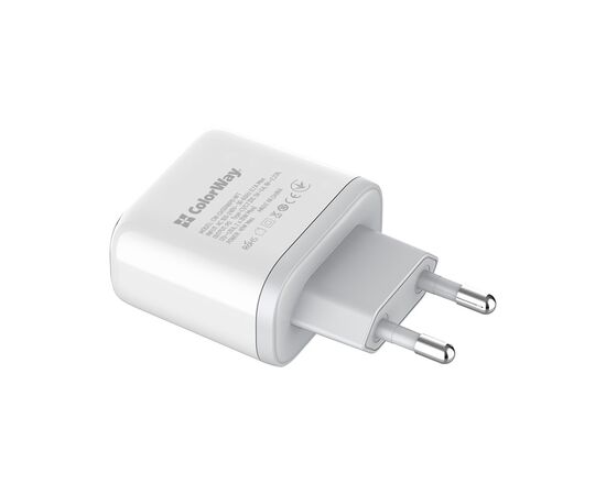 Зарядное устройство ColorWay Power Delivery Port PPS USB (Type-C PD + Type-C PD) (40W) white (CW-CHS048PD-WT), изображение 5 Зарядное устройство ColorWay Power Delivery Port PPS USB (Type-C PD + Type-C PD) (40W) white (CW-CHS048PD-WT), изображение 5
