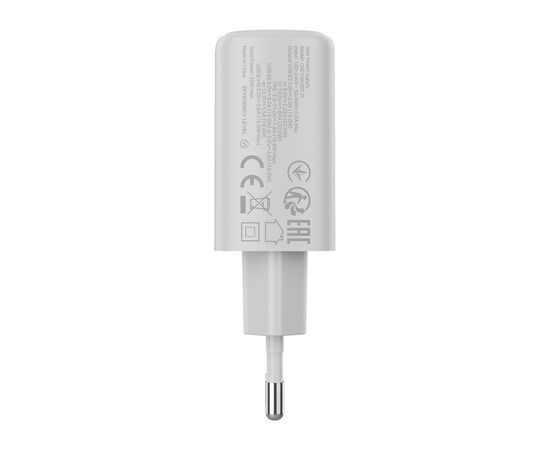 Зарядное устройство Canyon OnCharge 200 20W 1xPD 1xQC EU White (CNE-CHA200-21), изображение 4 Зарядное устройство Canyon OnCharge 200 20W 1xPD 1xQC EU White (CNE-CHA200-21), изображение 4