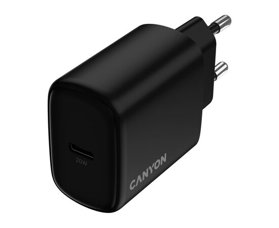 Зарядний пристрій Canyon OnCharge 200 20W 1xPD EU Black (CNE-CHA200-11)