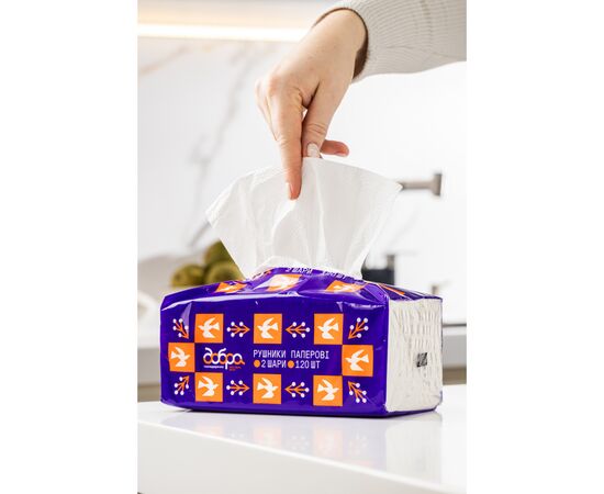 Бумажные полотенца Добра Господарочка Коллекция Выбойка V-сложение 2 слоя 120 шт. (4820086524100), изображение 2 Бумажные полотенца Добра Господарочка Коллекция Выбойка V-сложение 2 слоя 120 шт. (4820086524100), изображение 2