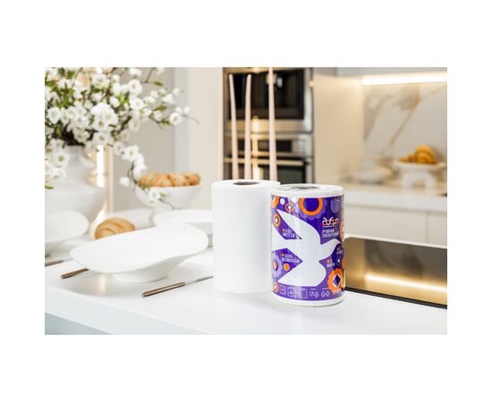 Паперові рушники Добра Господарочка Колекція Вибійка 2 шари 250 відривів 1 рулон (4820086524155), зображення 2