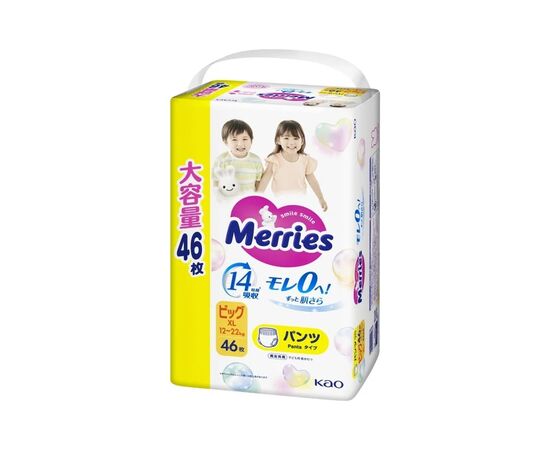 Подгузники Merries розмір XL (12-22 кг) трусики 46 шт (4901301442963), изображение 2 Подгузники Merries розмір XL (12-22 кг) трусики 46 шт (4901301442963), изображение 2