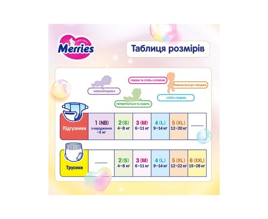 Подгузники Merries розмір M (6-11 кг) трусики 62 шт (4901301442949), изображение 5 Подгузники Merries розмір M (6-11 кг) трусики 62 шт (4901301442949), изображение 5