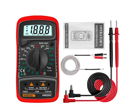 Цифровой мультиметр ANENG AN8205C, V, A, R, T, функция hFE (AN8205C), изображение 5 Цифровой мультиметр ANENG AN8205C, V, A, R, T, функция hFE (AN8205C), изображение 5