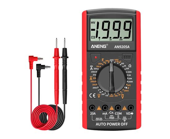 Цифровий мультиметр ANENG AN9205A, V, A, R, F, функція hFE (AN9205A), зображення 4 Цифровий мультиметр ANENG AN9205A, V, A, R, F, функція hFE (AN9205A), зображення 4