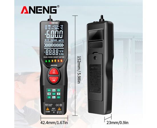 Цифровой мультиметр ANENG AN998, V, A, R, C, T, F (AN998), изображение 5 Цифровой мультиметр ANENG AN998, V, A, R, C, T, F (AN998), изображение 5