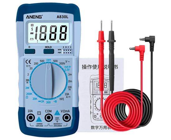 Цифровой мультиметр ANENG AN-A830L, V, A, R (AN-A830L), изображение 2 Цифровой мультиметр ANENG AN-A830L, V, A, R (AN-A830L), изображение 2