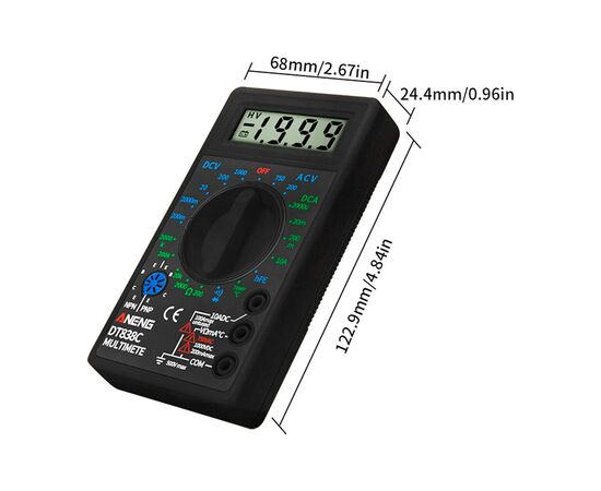 Цифровой мультиметр ANENG AN-DT838C, V, A, R, C, функція hFE (AN-DT838C), изображение 3 Цифровой мультиметр ANENG AN-DT838C, V, A, R, C, функція hFE (AN-DT838C), изображение 3