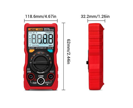 Цифровой мультиметр ANENG AN-V04B, V, A, R, F, з ємнісним діодом (AN-V04B), изображение 2 Цифровой мультиметр ANENG AN-V04B, V, A, R, F, з ємнісним діодом (AN-V04B), изображение 2