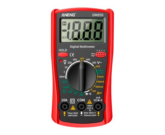 Цифровой мультиметр ANENG DM850, V, A, R, функція hFE (AN-DM850)