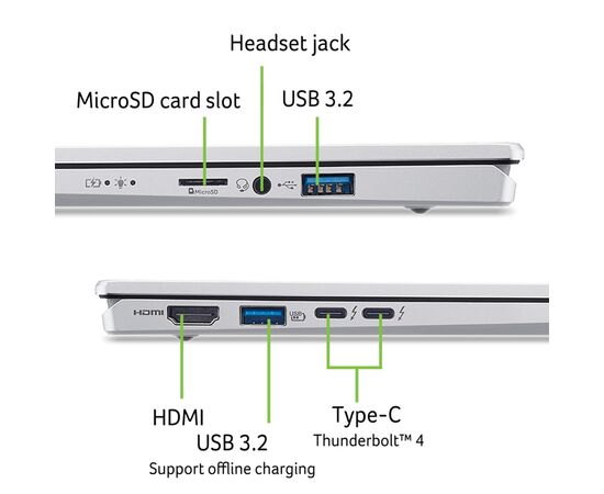 Ноутбук Acer Swift Go 14 SFG14-74 (NX.JCWEU.002), изображение 2 Ноутбук Acer Swift Go 14 SFG14-74 (NX.JCWEU.002), изображение 2