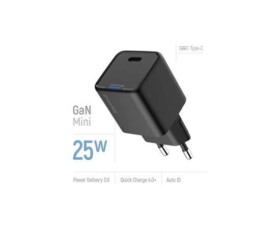 Зарядное устройство ColorWay GaN Mini 25W PD Port PPS USB-C black (CW-CHS052PD-BK), изображение 7 Зарядное устройство ColorWay GaN Mini 25W PD Port PPS USB-C black (CW-CHS052PD-BK), изображение 7