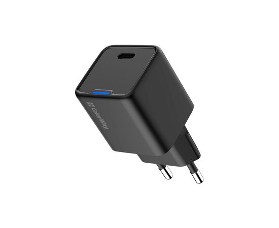 Зарядний пристрій ColorWay GaN Mini 25W PD Port PPS USB-C black (CW-CHS052PD-BK)